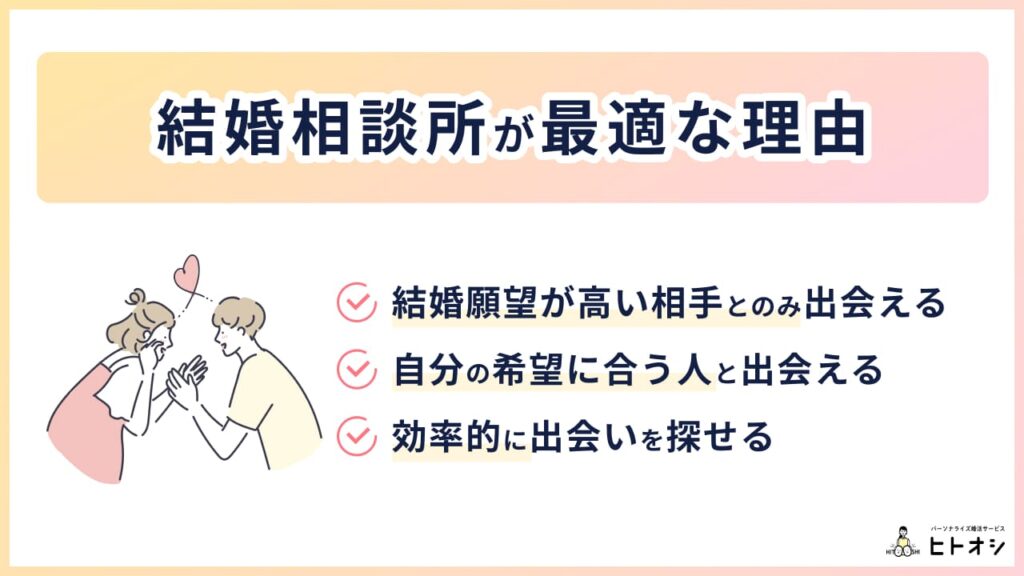 結婚相談所が最適な理由
