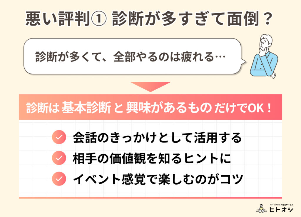 #5_悪い評判①「診断が多すぎて面倒…」