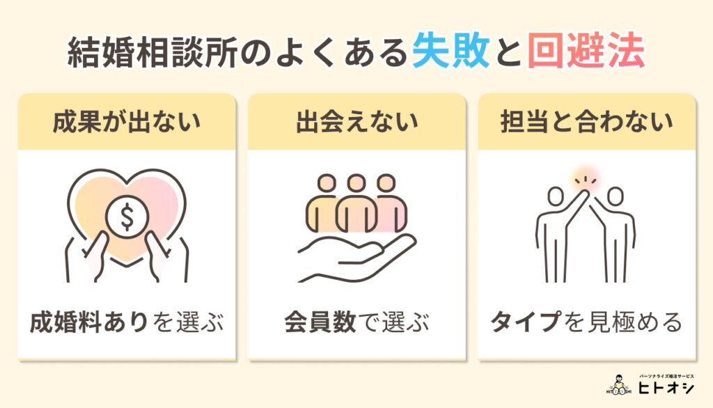 結婚相談所のよくある失敗と回避法