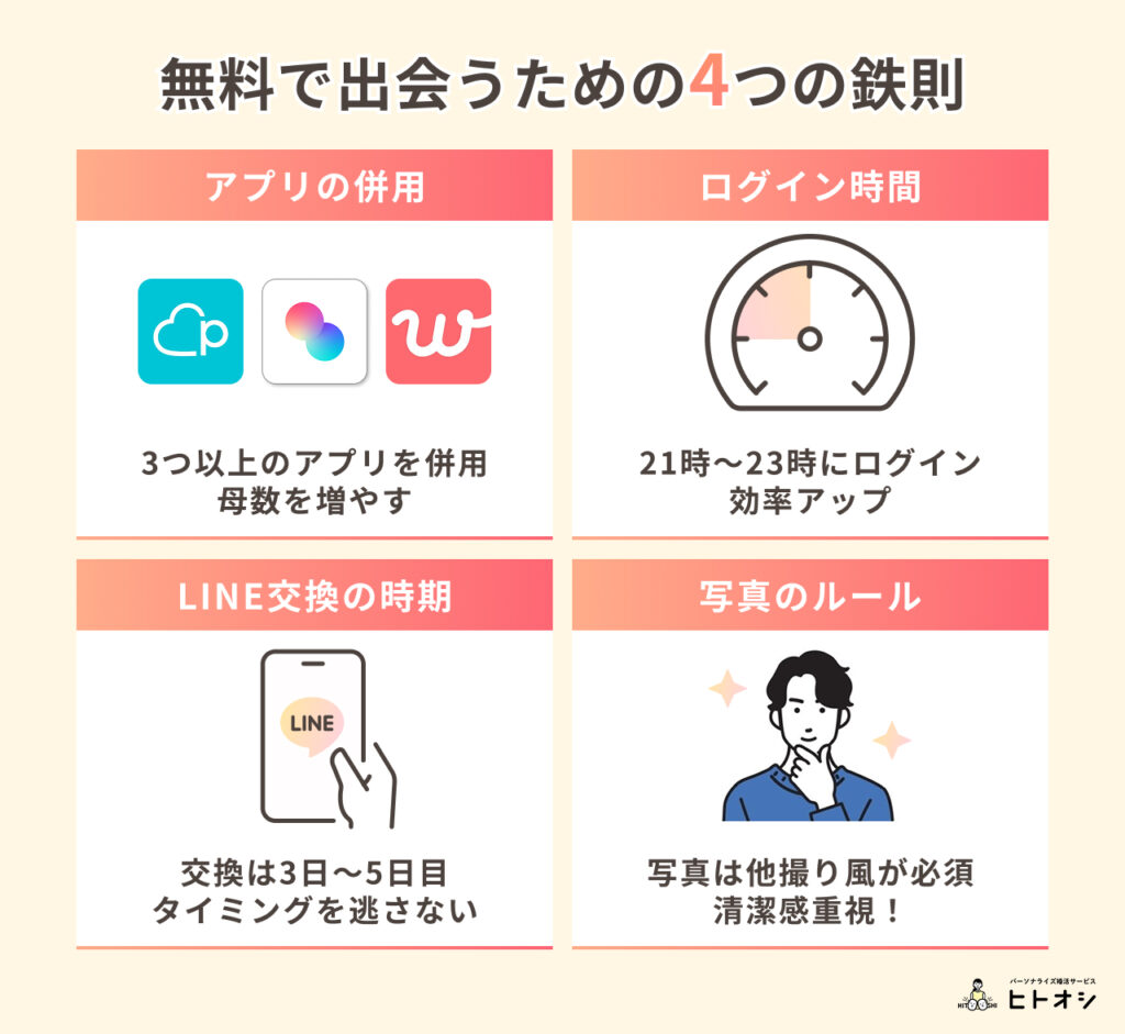 無料で出会うための4つの鉄則