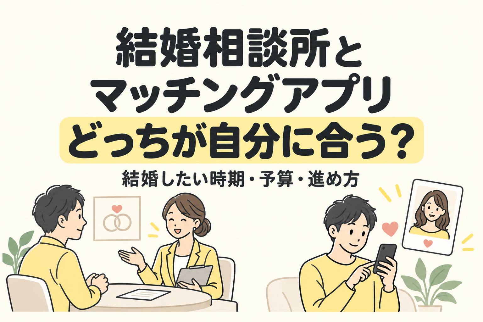 結婚相談所とマッチングアプリ、どっちが自分に合う?