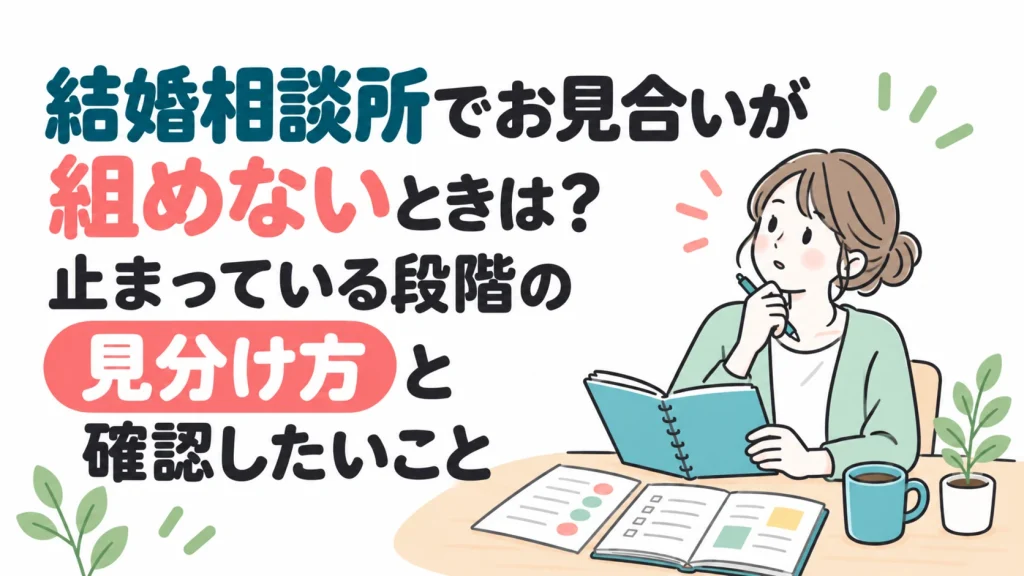 結婚相談所でお見合いが組めないときは？止まっている段階の見分け方と確認したいこと